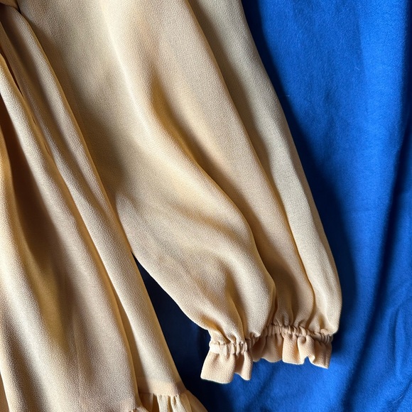 Aritzia Wilfred Rosalyn Long Sleeved Gold Dress - Picture 4 of 8